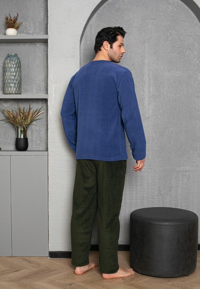 Pijama Barbat POLAR , Culoare Albastru, Engros